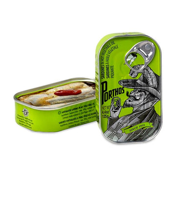 Porthos, Sardine în ulei vegetal picant , 125g